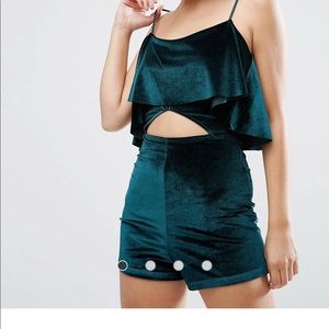 ASOS velvet cut out romper